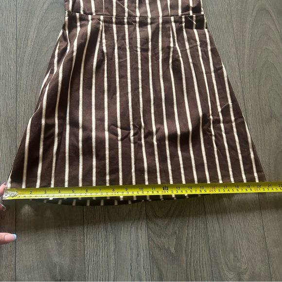 Reformation Westlake Stripe Mini Dress in Coffee Brown Size 2 - Picture 12 of 16